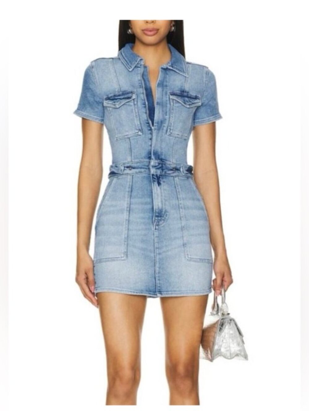 Good American Fit For Success Denim Utility Dress Size 4
